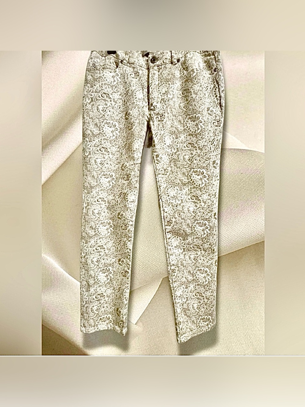 Laura Ashley Beige and Cream Textured Pants size 6